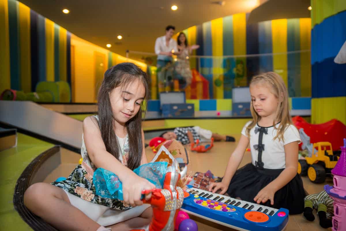 children playing with toys at our award-winning edutainment center for kids