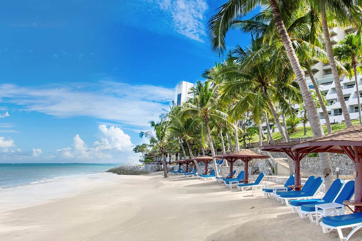 private beach at the royal cliff property