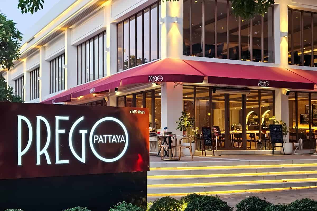 sleek and charming exterior of prego pattaya
