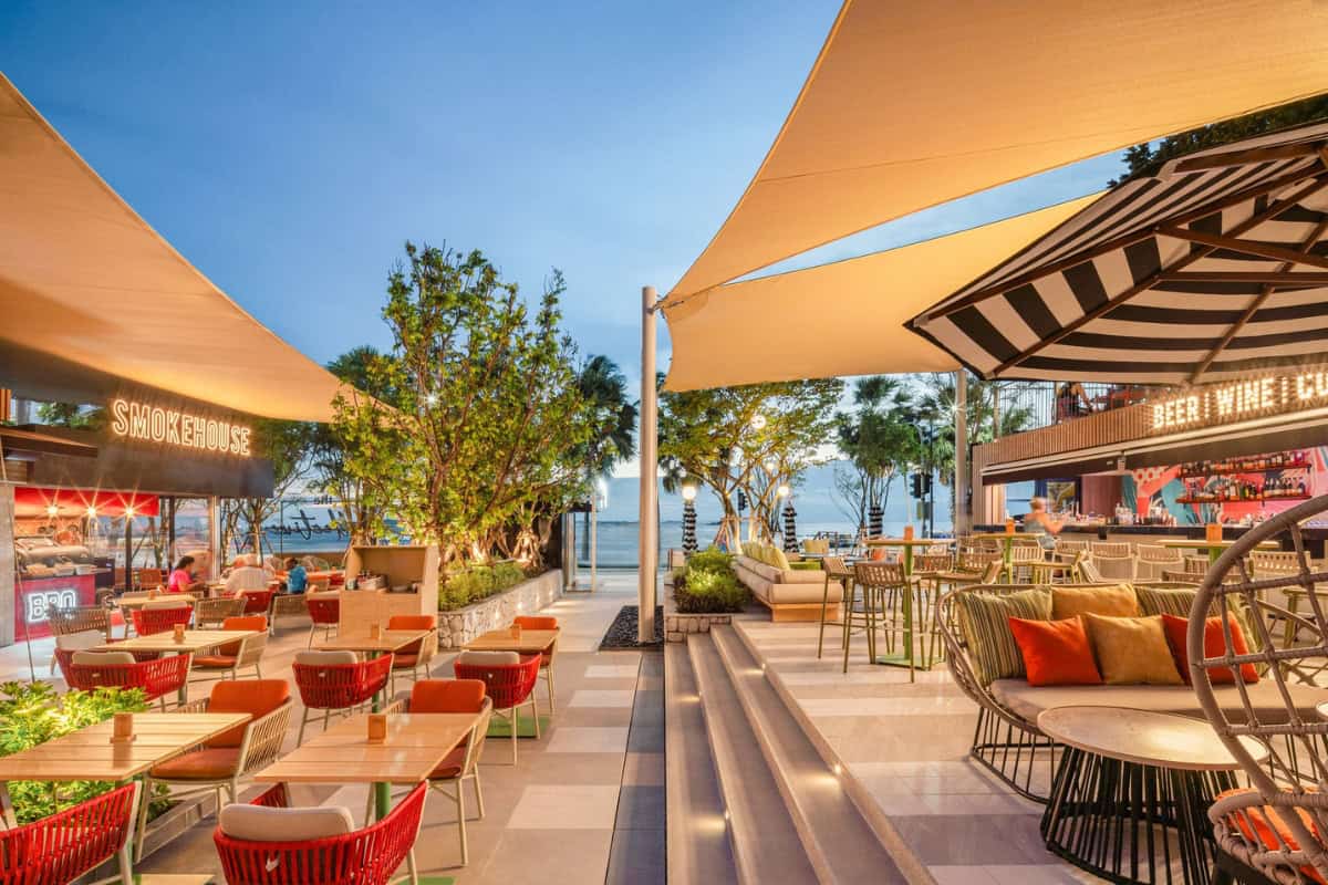 outdoor area of the collective pattaya beach bar